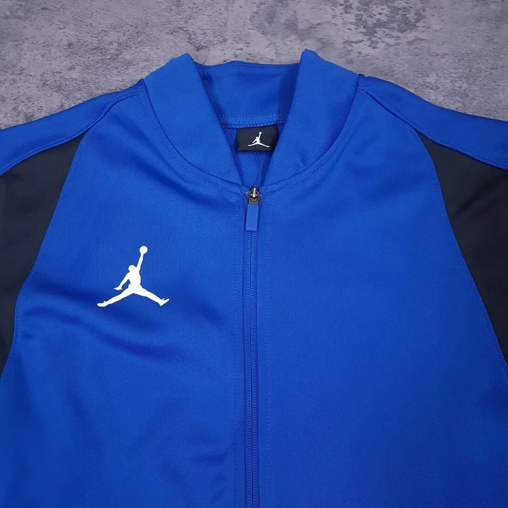 NIKE Air Jordan Flight Knit‎ Full Zip Warmup Jacket Mens SMALL TALL Blue